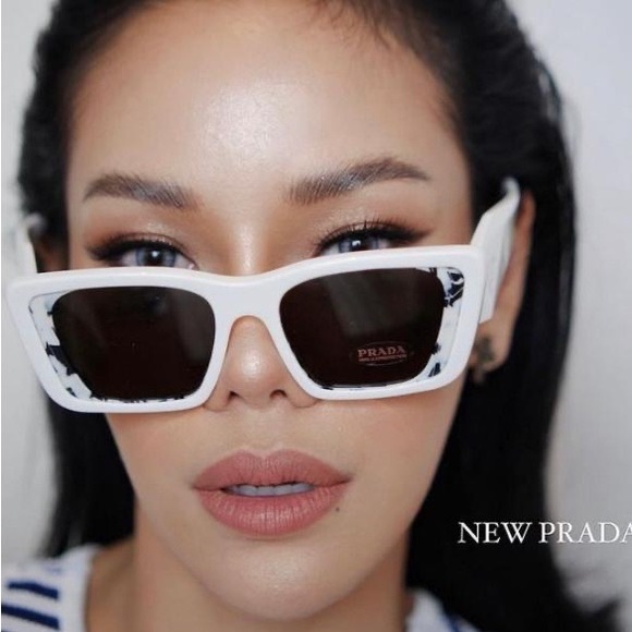 NEW PRADA PR08YSF 02V5S0 SUNGLASSES PRADA PR08YS WHITE NEW SUNGLASSES SPR 08Y - Picture 4 of 13